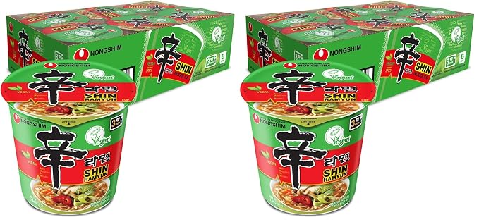 Nongshim Shin Ramyun Vegan,2.64 Ounce,(Pack of 12)