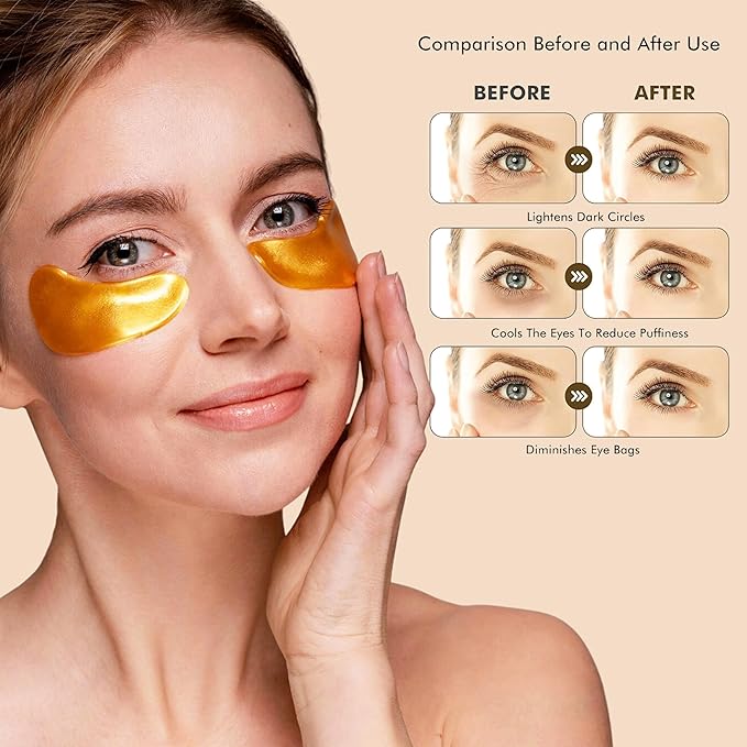 V Line Lifting Mask with 7-Pair Under Eye Patches for Puffy Eyes and Dark Circles – Spandex Face Lift Tape Jawline Shaper with 24K Gold Eye Patches – Luxurious Chin Lifting Mask