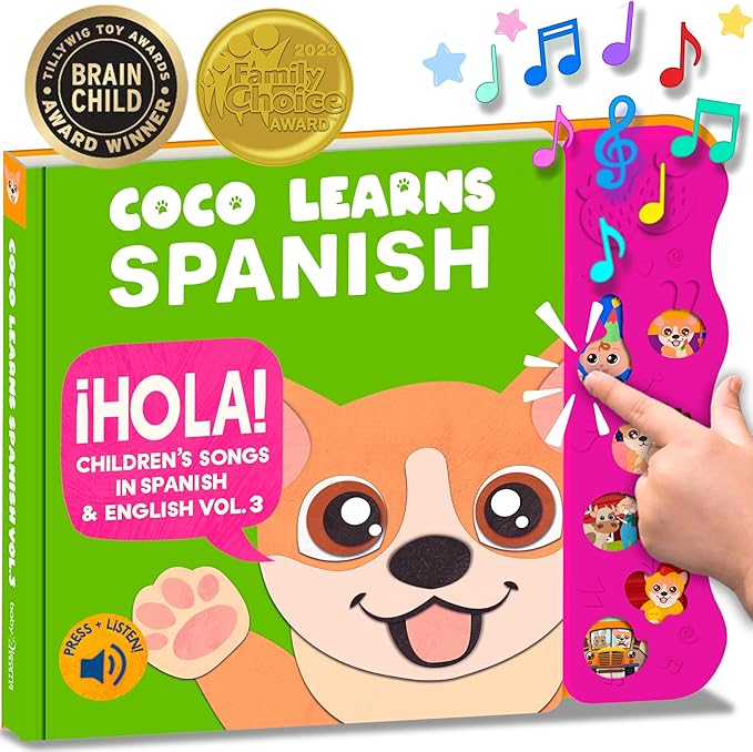 Bundle Deal, Spanish Toys for Toddlers 1-3, Spanish Baby Books, Bilingual Children’s Book, Baby Books 0-6 Months in Spanish, Libros En Español para Niños, Baby Musical Toys