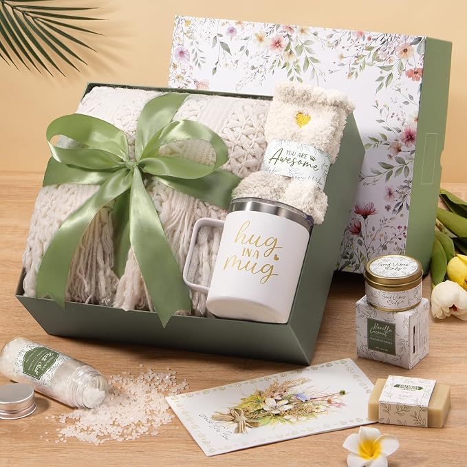 Self Care Get Well Soon Gift Baskets for Women Birthday Gifts Care Package | Sympathy Spa Gift Baskets After Surgery, Christmas Thinking of You Inspirational Gifts for Mom Her Sister Grandma Best Friend
