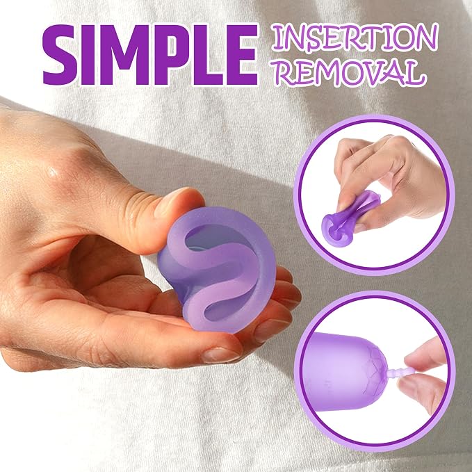 Venus Menstrual Cup Kit (Set of 2) - Higher Capacity (+30%) - Unique U-Shape Design for Heavier Flow Days - Get 12 Hours Leak-Free Protection - 100% Medical Grade Silicone Period Cups | Small+Large