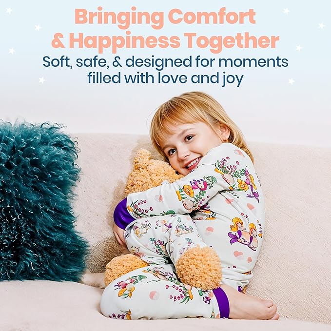 Zip N' Bear Soft Plush Teddy Bear Stuffed Animal with Mystic Mermaid Pajamas - Zippy The Bear Cute Cuddly Plush Toy, Perfect Sensory Teddy for Kids, Toddlers - Adorable Gift & Bedtime Companion