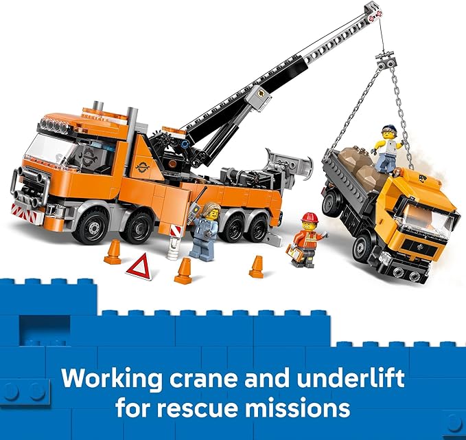 LEGO City Heavy-Duty Recovery Tow Truck with Crane Building Toy - Dump & Tow Truck Toys for Boys & Girls, Ages 8+ - Pretend Play Set for Kids - Gift Idea for Birthdays & Holidays - 60467