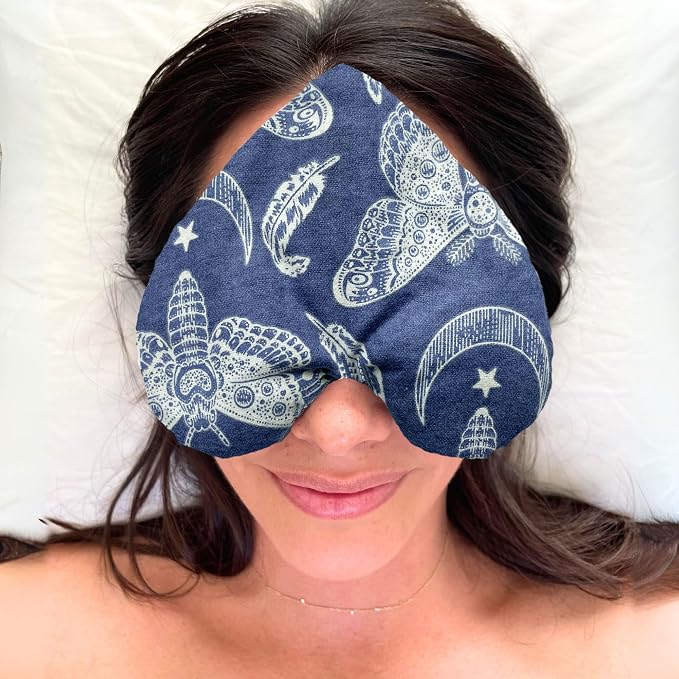 Stillnus Weighted Heart Eye Pillow with Organic Lavender & Flaxseed – Relaxation Gift for Women, Meditation Tool, Mindful Rest, Cooling Eye Mask, Wellness Self-Care Kit