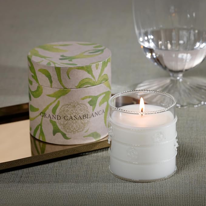 Zodax Grand Casablanca Glass Jar Scented Candle for Home Decor - Single-Wick Candle Ideal for Kitchen and Bathroom - Makes a Great Gift for Women and Men - Neroli Absolute - 6.5 Oz.