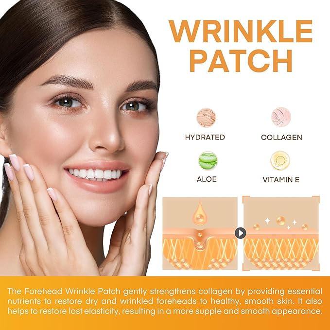 SILKDERMIS Forehead Wrinkle Patches with Triangle: For Smile Line and Under Eye-Anti Wrinkle Patches with Aloe, Collagen, Vitamin E 112pcs