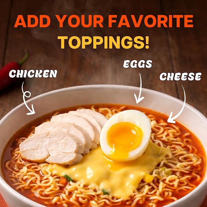 Nongshim Spicy Chicken Noodle Soup Bowl Soup Mix, 6 Pack, Korean-Style Ramen Noodle Instant Soup, Microwaveable