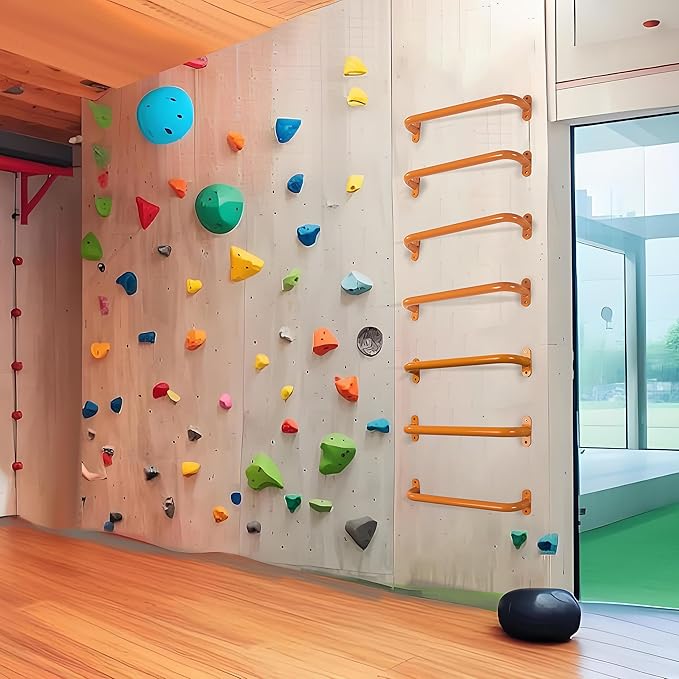 6 Pieces 17 Inch Orange Safety Playground Handles Outdoor - Metal Playset Accessories Handles Swing Sets Attachment Grab Bars, Indoor Kids Ceiling Monkey Bar for Play Structure
