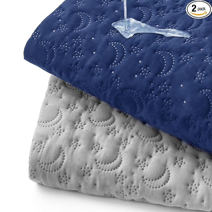 Waterproof Pack and Play Mattress Cover 2 Pack, Soft Quilted Pack and Play Mattress Pad Protector 39" X 27", Playpen Mattress Sheet