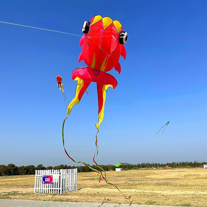43ft Large Kites for Adults,3D Goldfish Frameless Soft Umbrella Giant Flying Kites,Easy to Fly with 330Ft Kite String in Beach and Amusement Parks-Ages 12+
