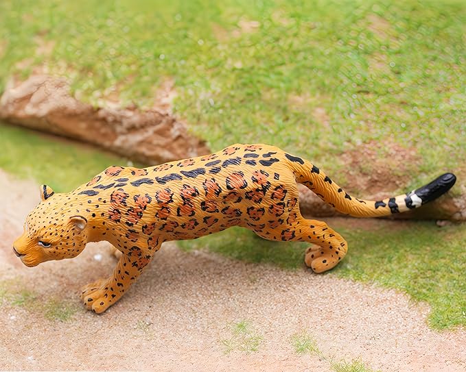 Gemini&Genius Leopard Action Figure Toy, Pard Figurine Wild Animal, Panther Animal Toy for Kids
