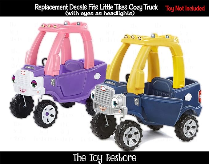 Toy Restore Replacment Stickers Fits Little Tikes 2017 Cozy Truck Headlights