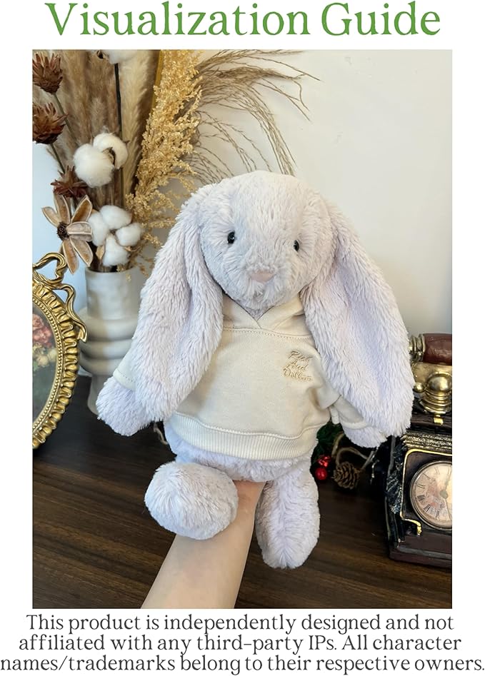 9-12''/30cm Plush Animals Clothes Cotton Hoodie & Checkered Shorts Set for Bashful Bunny and Teddybear(NO Doll)