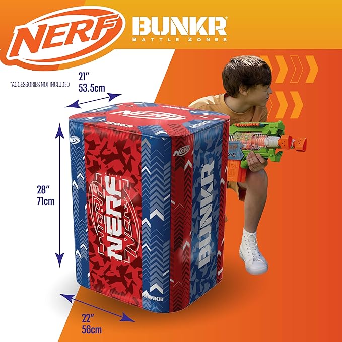 BUNKR Battle Zones NERF NERF Stadium Pack – 9-Piece Inflatable Barricade Shield Bunker Set for War, Laser Tag, Foam Dart Blasters, Gel Blasters, Water Blasters & Outdoor Battle Play