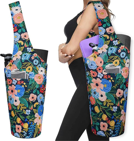 Yoga Mat Bag - Long Tote with Pockets - Holds More Yoga Accessories - Yoga Bag Fit Most Size Mats - Yoga Mat Carrier