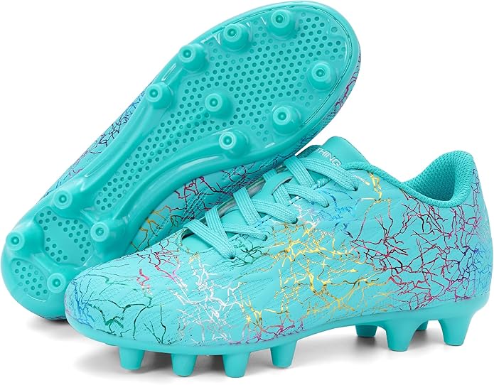 Grils Boys Soccer Cleats Youth Firm Ground FG Football Shoes Lightweight Breathable Outdoor Trainning Sport Shoes for Little/Big Kids