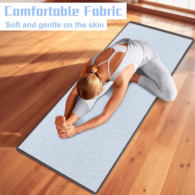 Yoga Towel,Ultra-Absorbent Yoga Mat Towel for Hot Yoga Towel Non Slip,Featuring Ultra-Stylish Prints,Ideal for Workouts,Hot Yoga, Bikram,Pilates Equipment,72 x 27 in,Grey