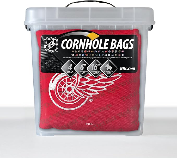 YouTheFan Officially-Licensed NHL Set of 4 Cornhole Bags - All Weather Regulation 6” x 6” Size - 16oz Weight - Designed in USA