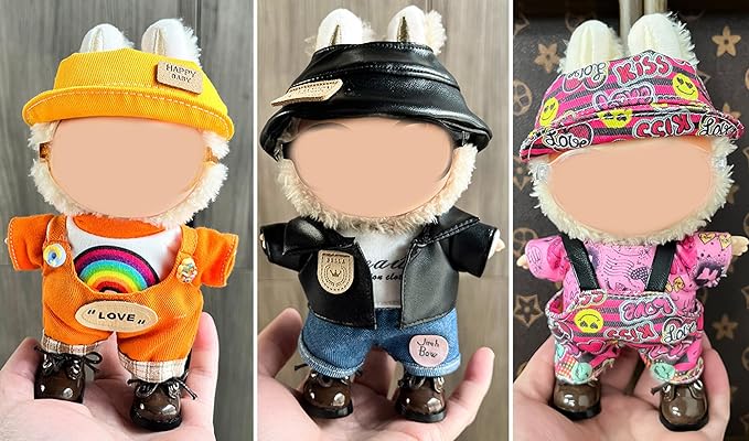 iBayda Total 3 Sets Doll Clothes Outfits & Accessories Playset for 17cm Dolls Include:3 Hats, 3 Bags, 3 Tops, 2 Rompers, 1 Coat, 1 Pants, 3 Shoes (Doll and Glasses are Not Icluded)