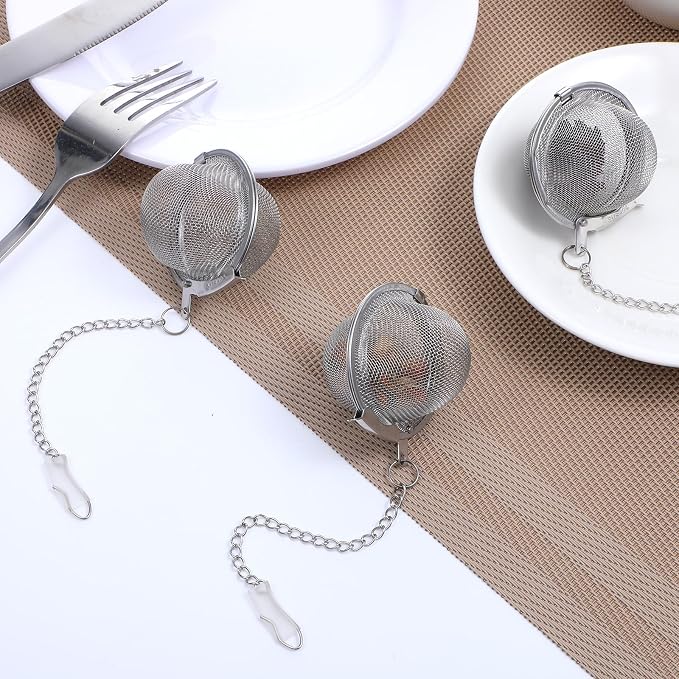 20Pcs Stainless Steel Mesh Tea Ball, 2 inches Tea Strainers, Loose Leaf Teas Infuser, Strainer Filters for Leaf Teas, Flavoring Herbal Spices, Seasonings