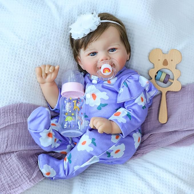 SCOM Realistic Reborn Baby Dolls, 20 Inch Real Baby Feeling Realistic-Newborn Dolls Adorable Smiling Real Life Baby Dolls with Gift Box for Kids Age 3