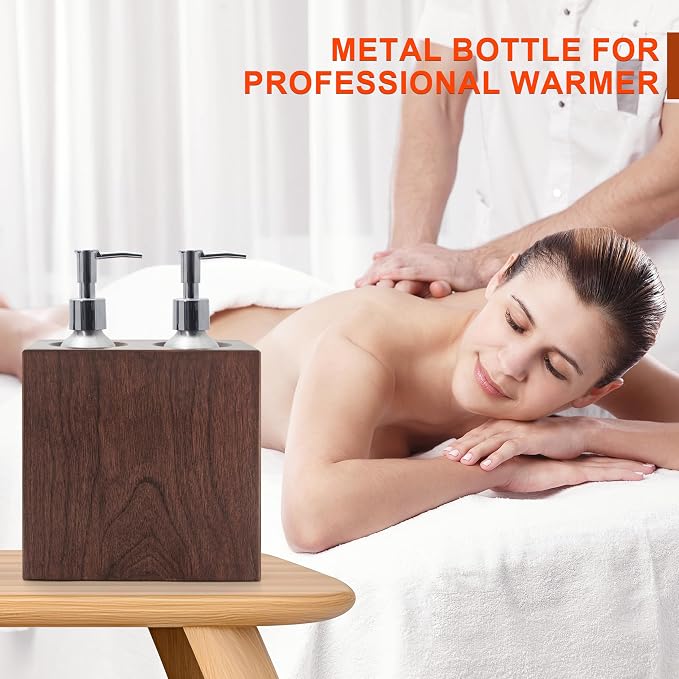 Elitzia ETAW02S ETAW03 Massage Oil Warmer Use Metal Pump Bottle Dispenser 1 Pack 8.45oz/250ml Portable Cylinder Massage Oil Gel Lotion Pump Durable Refillable Containers (Aluminum Bottle)