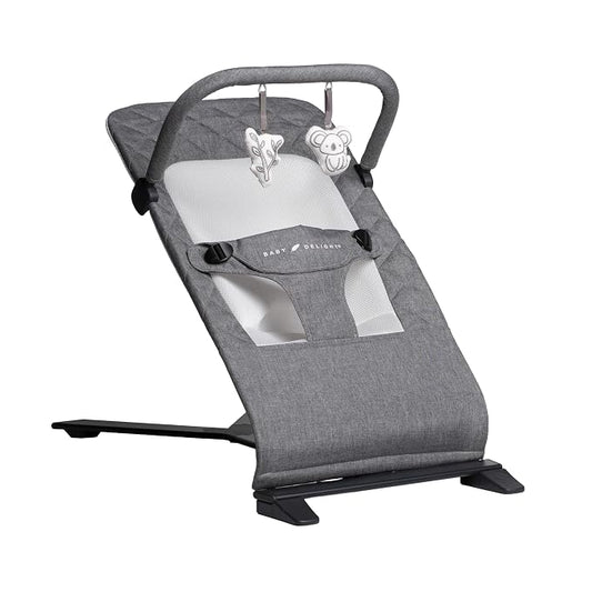 Baby Delight Alpine Deluxe Portable Bouncer | Infant | 0 – 6 months | Charcoal Tweed