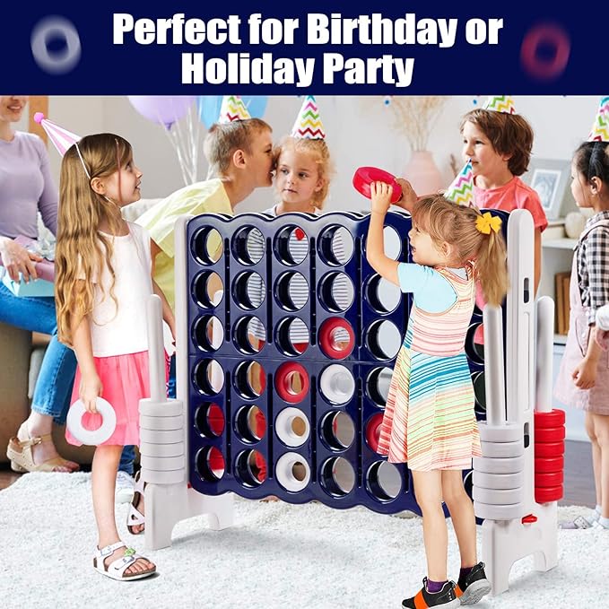 Costzon Giant 4-in-A-Row, Jumbo 4-to-Score Giant Games for Kids & Adults, Indoor Outdoor Party Family Connect Plastic Game, 4 Feet Wide by 3.5 Feet Tall with Carrying Bag