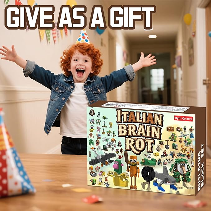 Italian Brain Rot Unique Cartoon Characters Building Blocks 8 in 1 Educational & Entertaining Gift Idea for Kids Teens & Adults