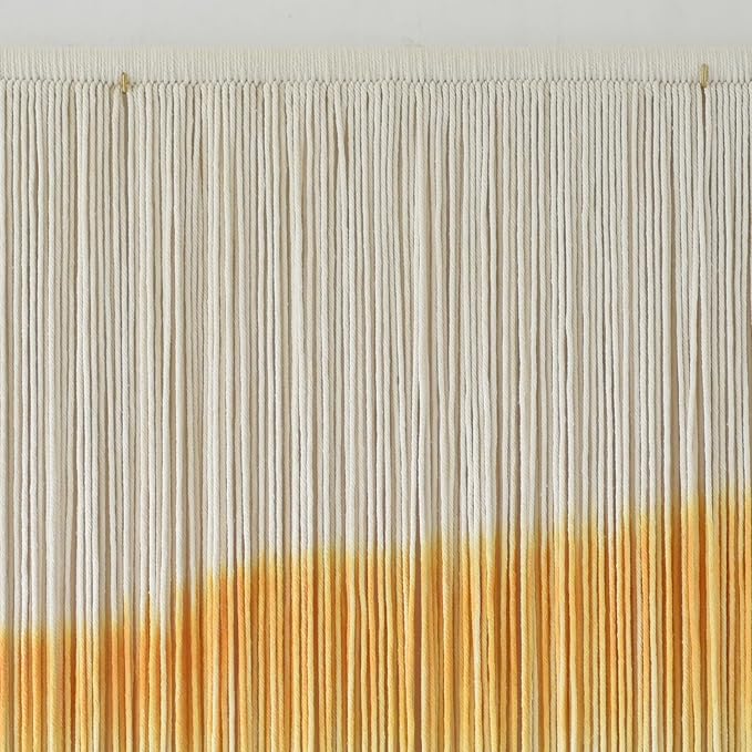 Flber Macrame Wall Hanging Extra Large Dip Dye Boho Wall Decor 57" W*35" L | Extra Large Wall Hanging, Hand Dyed Fiber Art, Gradient Color Design, for Living Room, Boho Decor, Cozy Home Accent