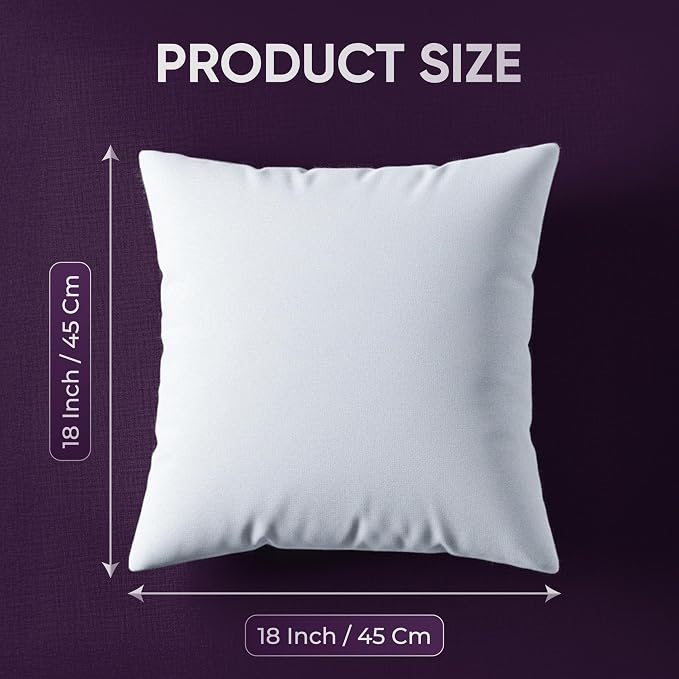 Beddora Throw Pillows (Set of 4, White) 18x18 Pillow Inserts Down Alternative, Throw Pillows for Couch, Bed or Sofa- Fluffy Decorative Stuffer Pillow for Indoors & Outdoors