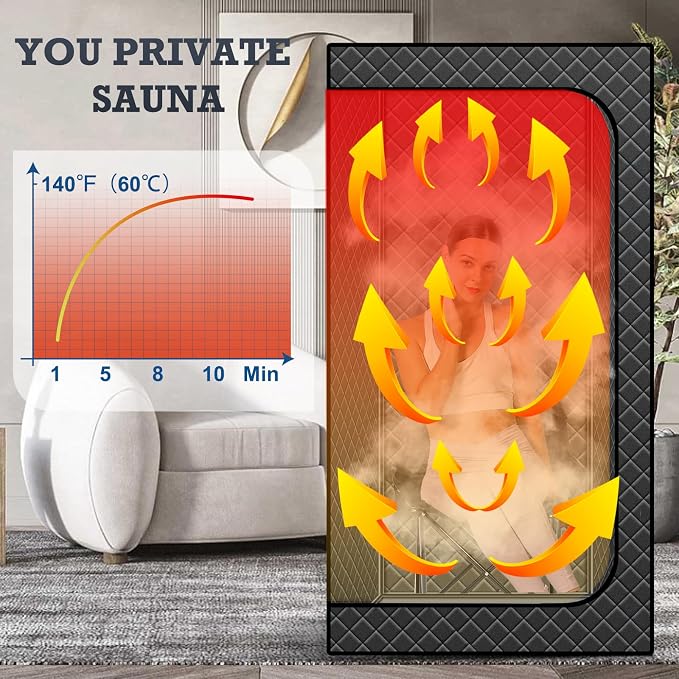 Portable Infrared Sauna, Full Size Far Infrared Sauna, Full Body Personal Home Sauna, Separate Heating Foot Pad and Reinforced Sauna Chair Home Saunas for Relaxation Detox