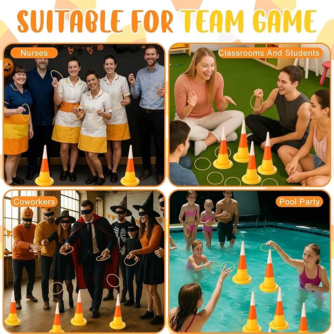 Soulchen Easter Inflatable Games Inflatable Eggs Ring Toss Game with Plastic Rings and 1 Air Pump Easter Party Games Festival Decorations Supplies Spring Indoor Outdoor