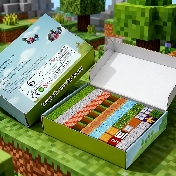 Magnetic Building Blocks 108PCS STEM Toys for Kids Ages 3-10 Forest-Themed Learning Set with Idea Book Montessori Sensory & Creative Play Gift (Garden)