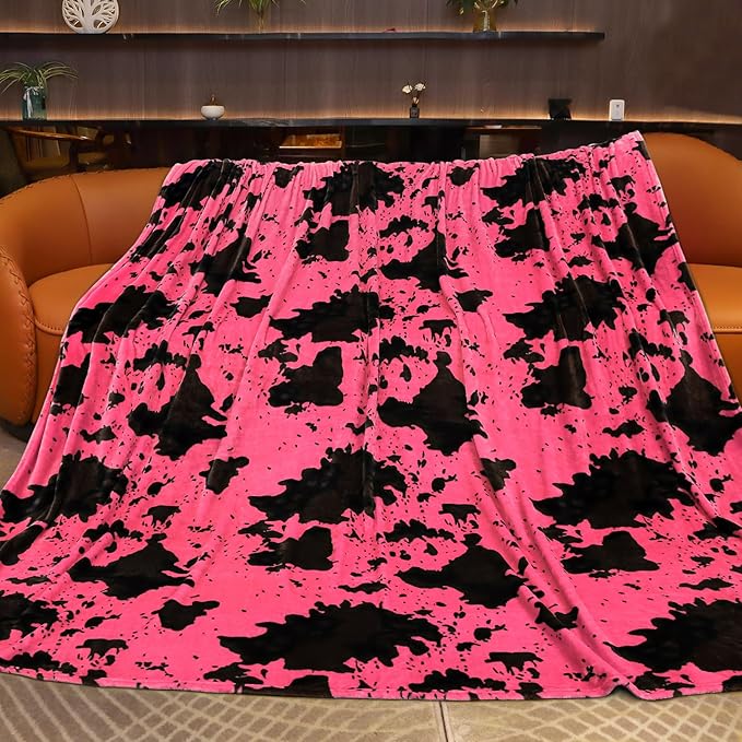 King Size Throw Blanket for Bed, Extra Large Warm Fuzzy Soft Hot Pink Fleece Throw Blanket for Bedroom, Living Room, Hot Pink Gifts for Women Girls Couples, Cozy Home Room Decor, 90x108 inches