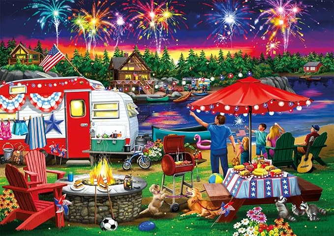 Buffalo Games - Nancy Wernersbach - Fourth by the Lake - 500 Piece Jigsaw Puzzle For Adults -Challenging Puzzle Perfect for Game Nights - Finished Size is 21.25 x 15.00