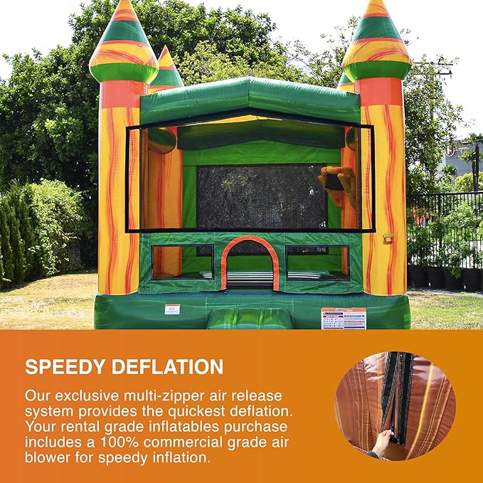 JumpOrange Amazon River Commercial Grade Bounce House for Kids and Adults (with Blower), Basketball Hoop, Outdoor Indoor, Bouncer Jumper, Birthday Party, Rental Grade, Big Inflatable