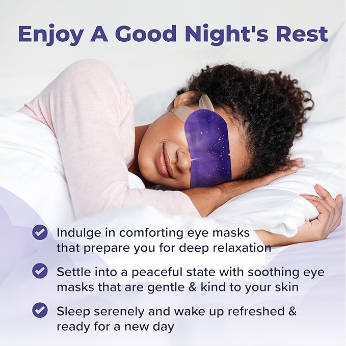 Heated Eye Mask For Dry Eyes - 16pcs Self Heating Steam Eye Mask - Warm Compress For Eyes - Warming & Ready To Use For Sleep & Relaxation - On-The-Go Warm Eye Compress For Dry Eyes Travel Essentials