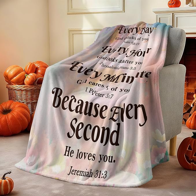 COMFAR Christian Gifts for Women Faith, Soft Throw Blankets for Women, Inspirational/Spiritual/Religious Gifts for Men, Personalized Blankets for Adults/Kids 40"x 50"