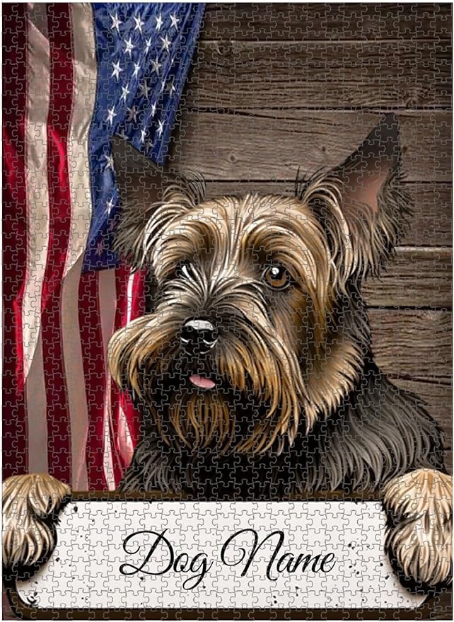 Custom Wooden Jigsaw Puzzles with Your Dog's Name on Czech Terrier Art Print - 300 500 1000PCS Puzzles Game and Home Wall Decor