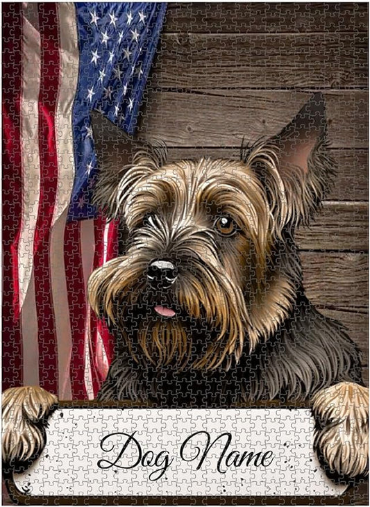 Custom Wooden Jigsaw Puzzles with Your Dog's Name on Czech Terrier Art Print - 300 500 1000PCS Puzzles Game and Home Wall Decor