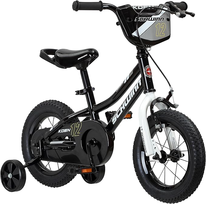 Schwinn Elm and Koen Bike or Balance Bike, 12-18 Inch Bike for Kids Ages 2-13, Black, Blue, Red, Teal, Pink or Purple, SmartStart Ergonomic Design, Adjustable Seat Grows with Child, Training Bicycle