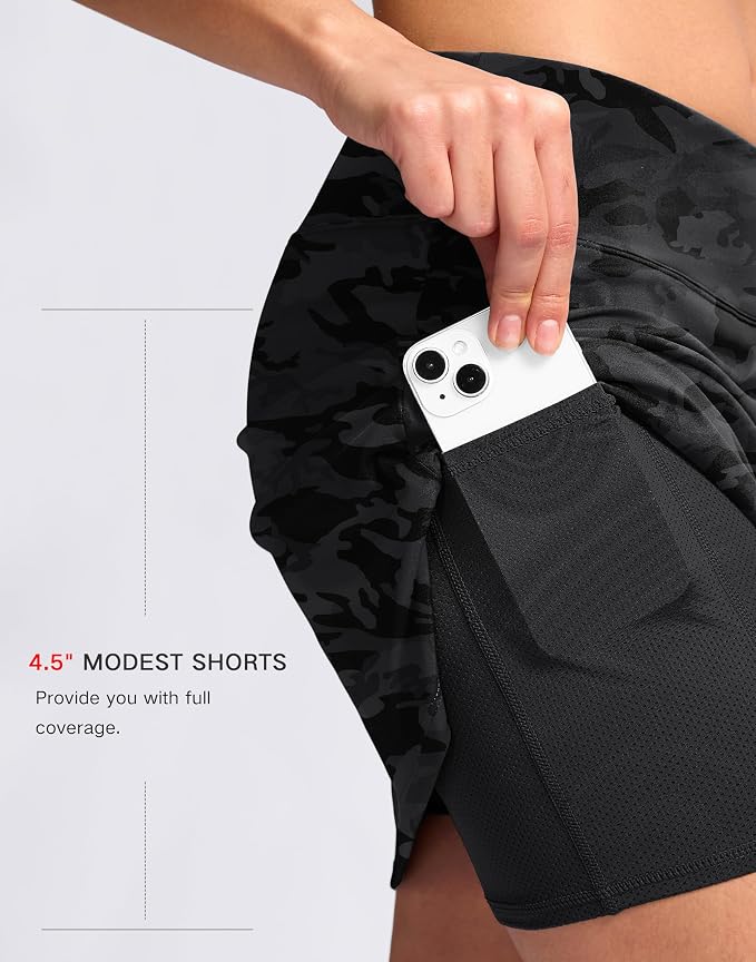 16" Skorts with 2 Pockets | Side Slits, High Waisted, A Line, Casual, Pickleball, Athletic, Golf, Tennis Skirt, for Women