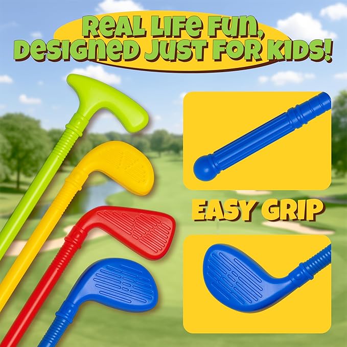 Toddler Golf Set - Kids Golf Clubs, Toddler Toys (Includes Original Kid Golfer Cart & Gloves, 7 Balls and 4 Sticks) Sports & Outdoor Play Toys, Outdoor Toys