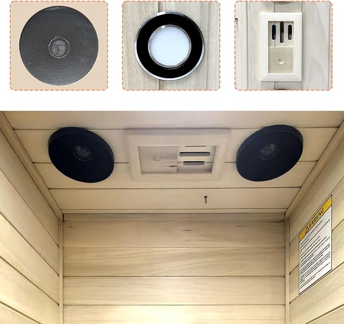Far Infrared Sauna European Aspen Wood 1 Person Infrared Sauna for Home 905W Low EMF Mini Indoor Sauna with Bluetooth Speakers, Left Door