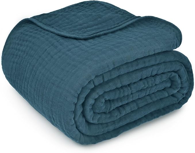 Comfy Cubs Adult Muslin Blanket 90x66” Twin Swaddle Blankets, Neptune | 6 Layer Soft, Breathable & Lightweight Muslin Adult Blanket - Machine Washable & Designed in the US Bedding for All Seasons