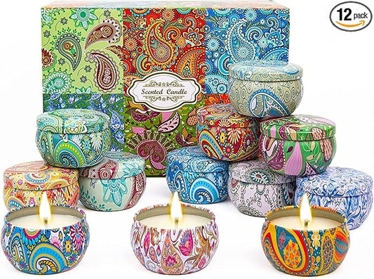 Alikiai Scented Candles Gifts for Women, Candles for Home, 12 Pack Soy Wax Candles Sets, Birthday Gifts for Women Mom Best Friends Sister Colleague