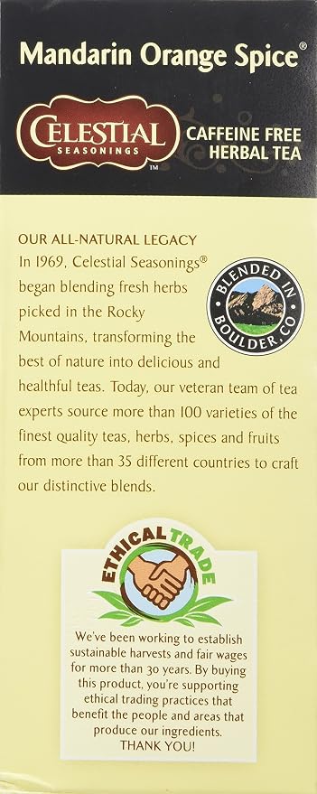 Celestial Seasonings Mandarin Orange Spice Herbal Tea 25 Tea Bags (Pack of 2)