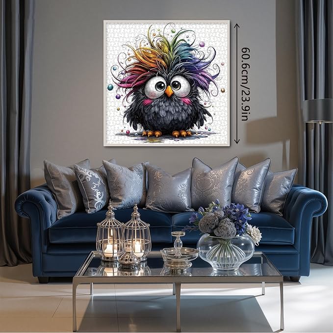 Funny Chick Puzzles 1000 Piece Puzzle for Adults, Cute Bird Art Jigsaw Puzzles, Colorful Chicken Impossible Hard Difficult Challenging Aesthetic Garden Puzzle