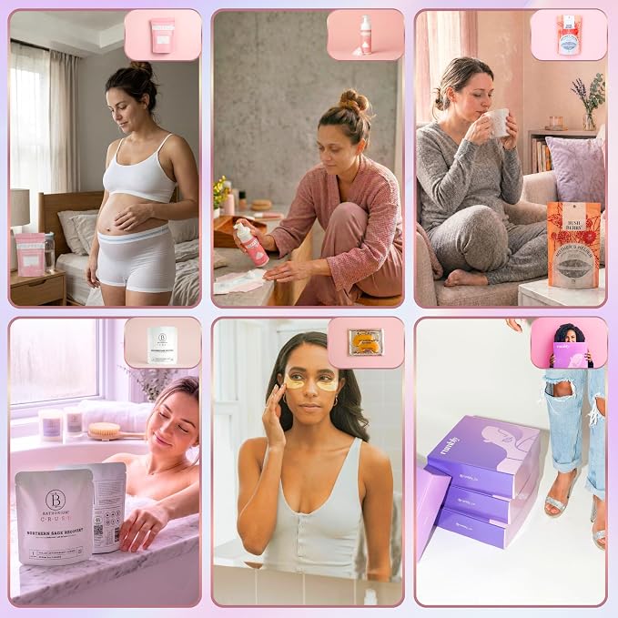 Postpartum Essentials Box - Gift for Expecting Moms - Care Package with Essential New Mommy Items & Pregnancy Must-Haves - Perfect for Celebrating Motherhood & Welcoming New Life